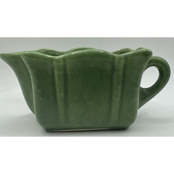 Vintage 1940's USA Pottery Creamer & Sugar Green 893 And 894 - Picture 5 of 10